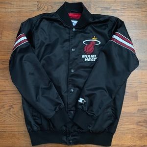 Starter Miami Heat Satin Bomber Jacket